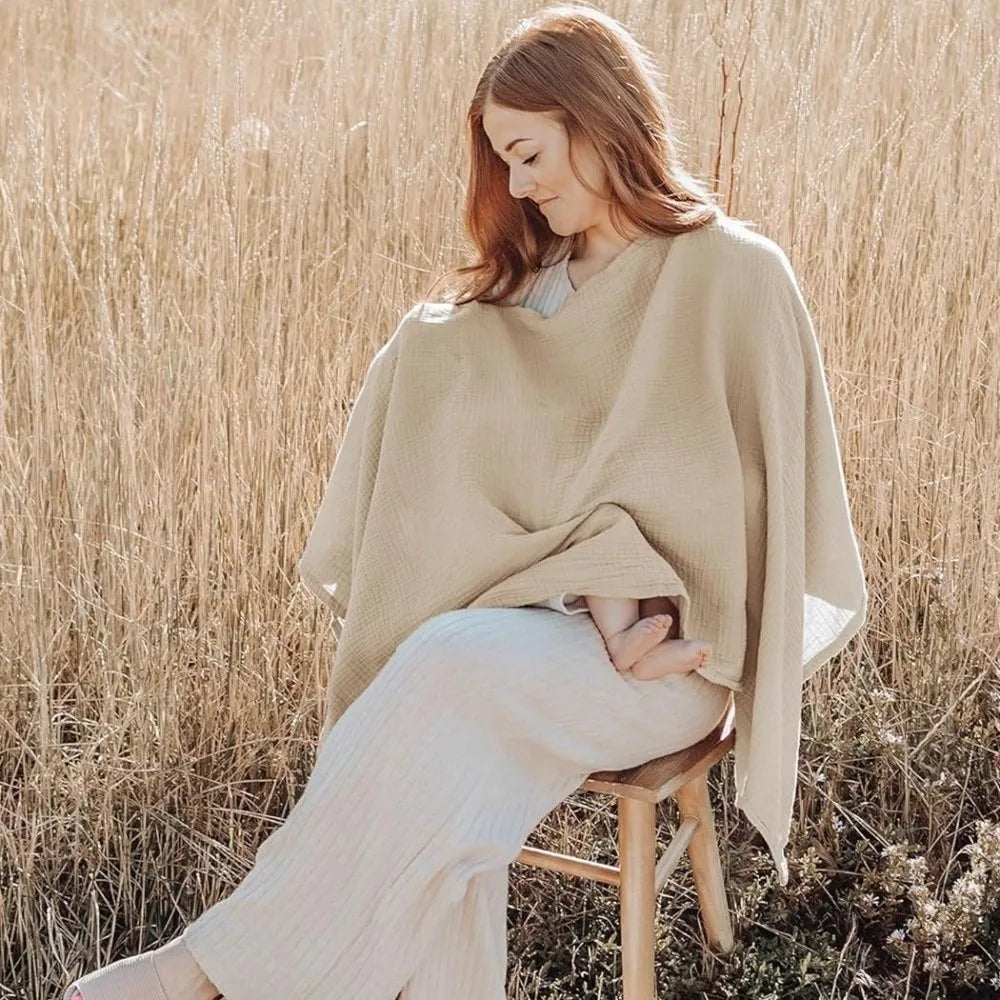 Solid Color Maternal Nursing Covers Comfortable Soft Breastfeeding Blanket Stroller Blanket 2 in 1 Feeding Clothes