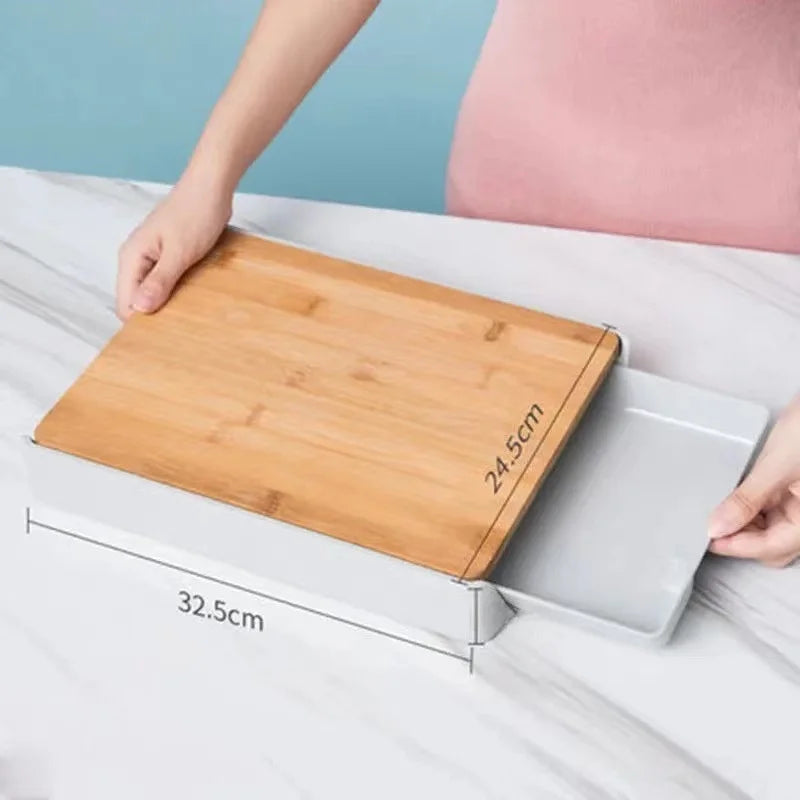 Modern Simple Style Bamboo Cutting Board Anti-Slip Home Kitchen Utensils Drawer Type Vegetable And Fruit Cutting Boards