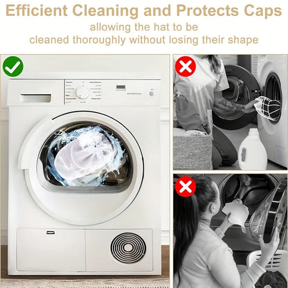 Washing machine cap cleaning cage, cap washer with mesh bag, baseball cap cleaning cap ,suitable for cleaning various hats
