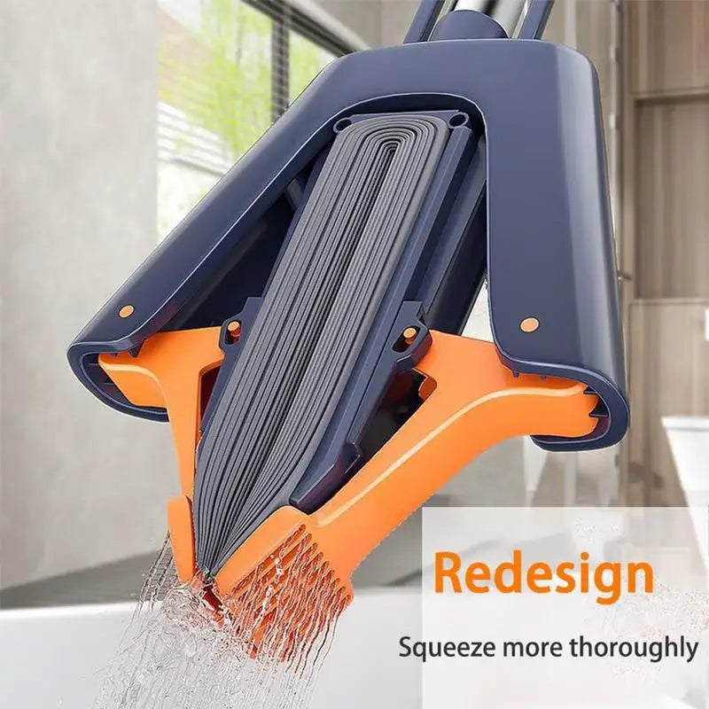 PVA Sponge Roller Mop Squeeze Self-Draining Mop With Adjustable Handle No-Wash Lazy Mop Reusable Sponge Home Floor Cleaning Tool