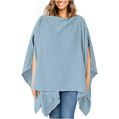 Solid Color Maternal Nursing Covers Comfortable Soft Breastfeeding Blanket Stroller Blanket 2 in 1 Feeding Clothes