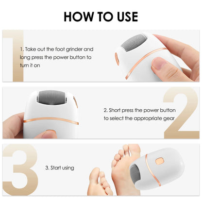 USB Rechargeable Electric Foot Grinder Thick Leather Polishing Dead Skin Remover Calluses Scrubber Foot Dry Cracked Feet Care