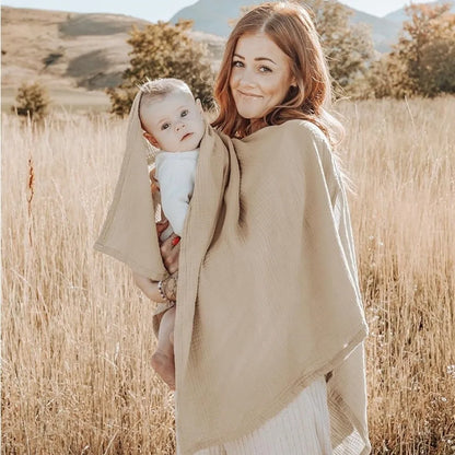 Solid Color Maternal Nursing Covers Comfortable Soft Breastfeeding Blanket Stroller Blanket 2 in 1 Feeding Clothes