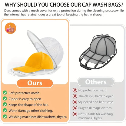 Washing machine cap cleaning cage, cap washer with mesh bag, baseball cap cleaning cap ,suitable for cleaning various hats