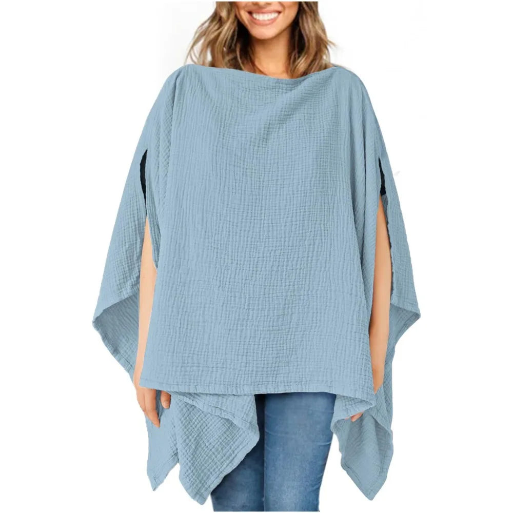 Solid Color Maternal Nursing Covers Comfortable Soft Breastfeeding Blanket Stroller Blanket 2 in 1 Feeding Clothes