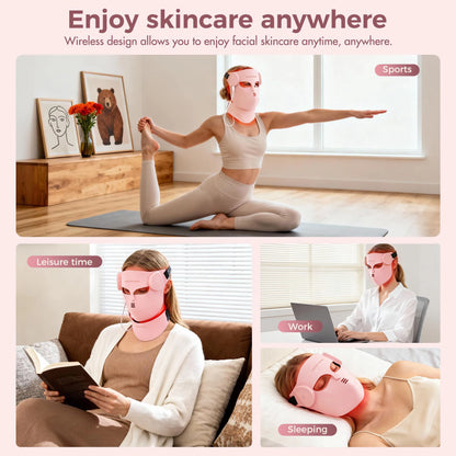 Soft Portable Led Facial Mask 8 Color LED Red Light Therapy for Acne Treatment Skin Rejuvenation Skin Care Face Mask