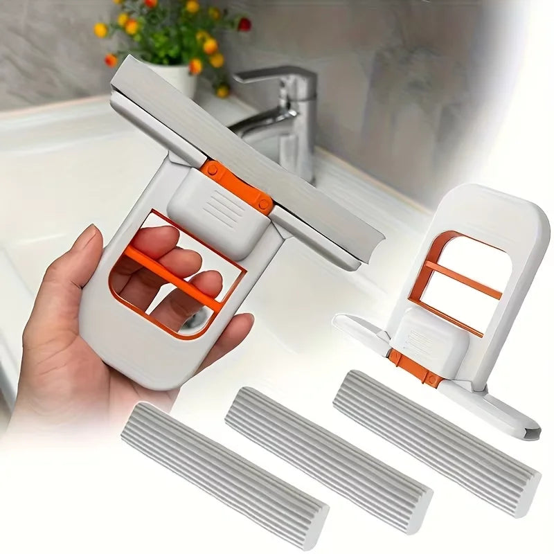 Multi-Functional Mini Mop | Retractable Wet/Dry Mop for Kitchen, Bathroom, Car | Durable Plastic | Compact & Home Cleaning Tool